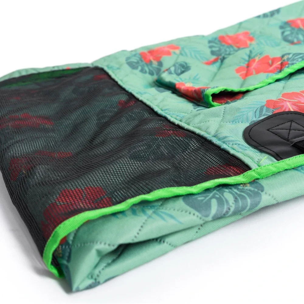 Tropical Print Pet Car Seat Protector -Back Seat Cover with Pockets, non slip